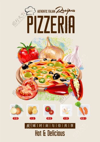 披萨形象海报