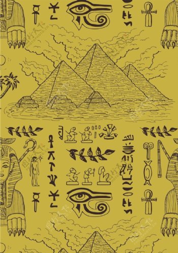 埃及胡夫金字塔背景纹理图