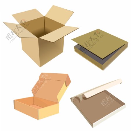 纸箱包装盒矢量素材