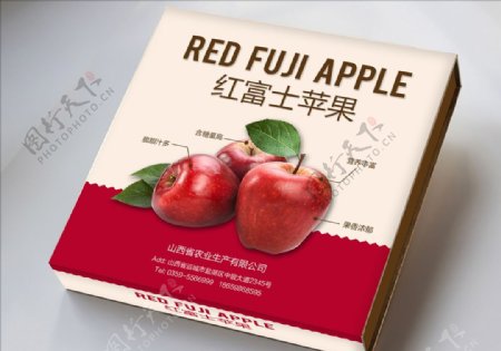 红富士苹果包装设计平面效果图