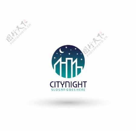 城市夜景徽标