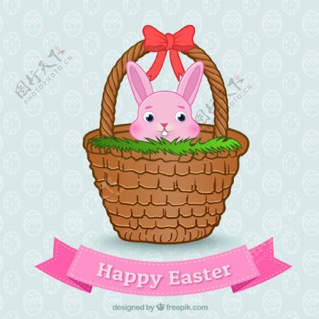 篮子里的复活节兔子