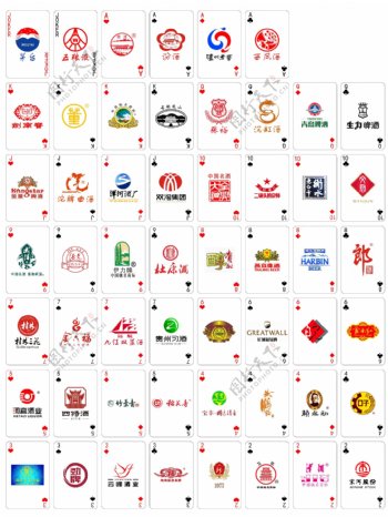 中国名酒logo扑克牌