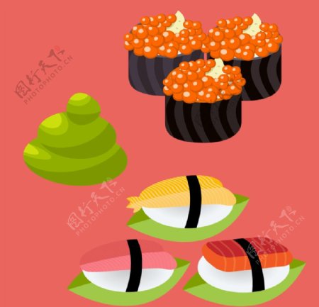寿司美食矢量素材