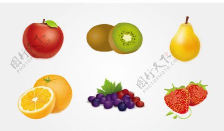 多彩美味水果矢量素材