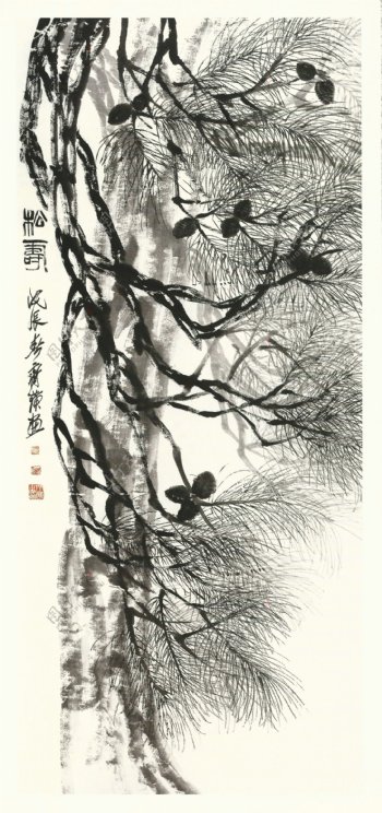 齐白石书法绘画艺术松寿