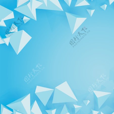 蓝色立体三角形背景