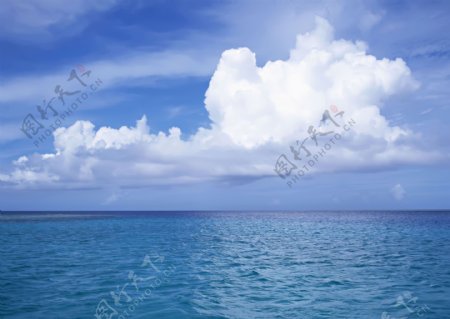 海边蓝天白云风景