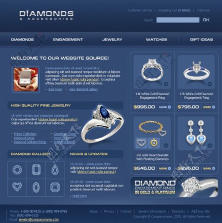 国外戒指珠宝首饰网页设计
