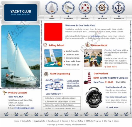 国外帆船运动网页设计模板