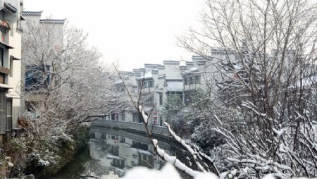 秦淮河雪景
