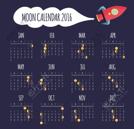 月亮日历太空飞船