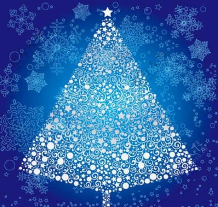 蓝色华丽圣诞树
