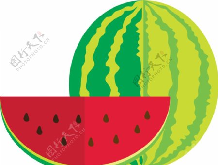 西瓜水果卡通矢量素材