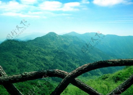 衡山蓝天白云旅游风景摄影