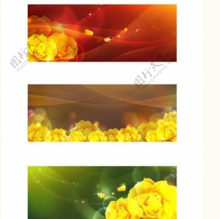 黄色花朵主题矢量素材