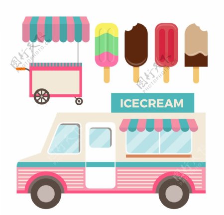 复古冰淇淋卡车
