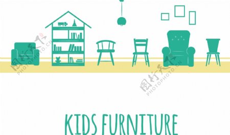 绿色儿童家具