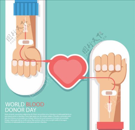 卡通国际献血日海报