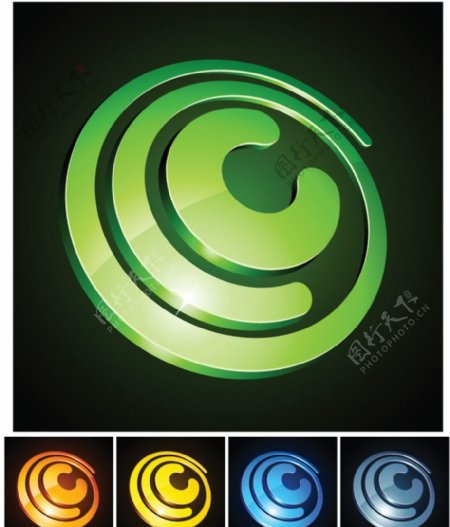 3d动感标志logo设计矢量素材