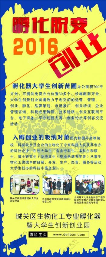 大学生创业孵化基地展架