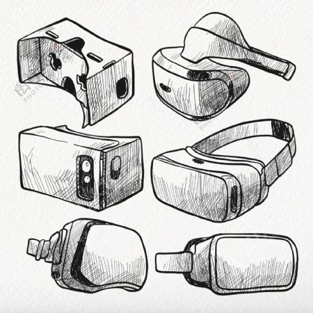 手绘素描VR虚拟现实眼镜