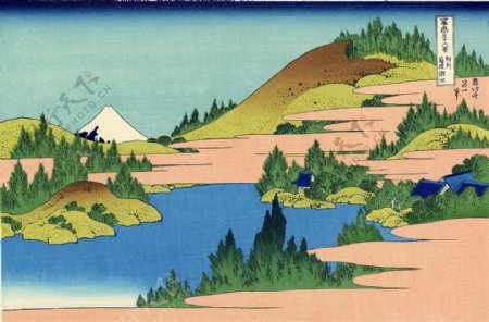 富士三十六景相州箱根湖水図