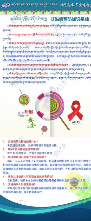 艾滋病藏汉双语展板