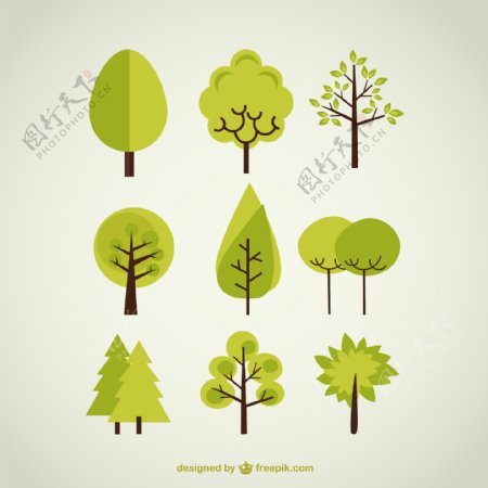 绿色清新树木设计