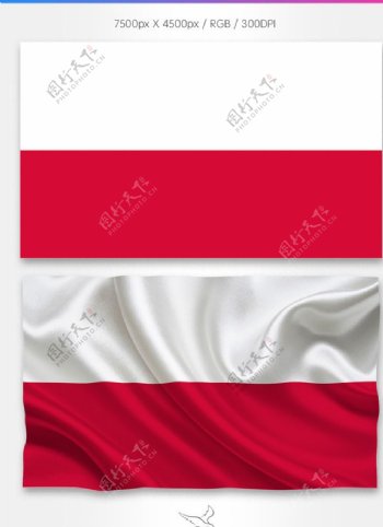 波兰国旗分层psd