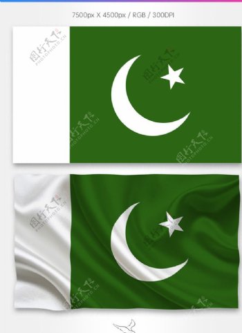 巴基斯坦国旗分层psd