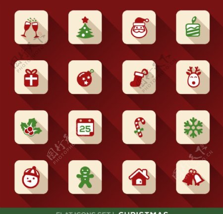 圣诞手机app网页图标集