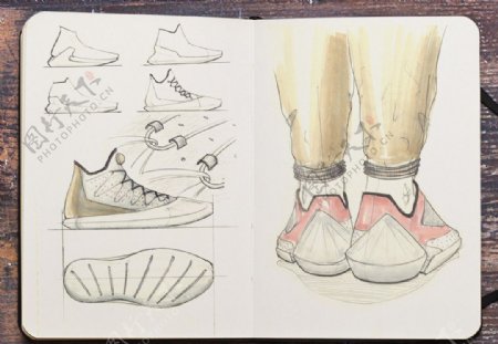 鞋子手稿图