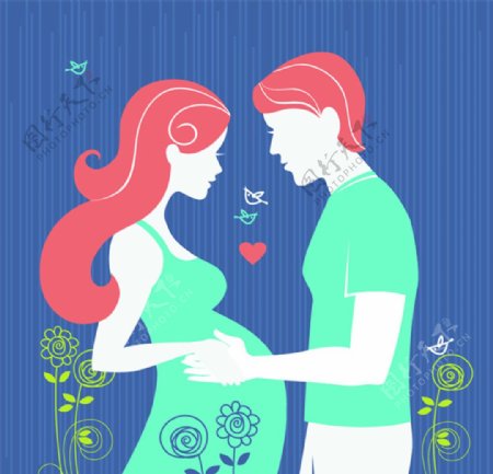 孕妇人物剪影设计