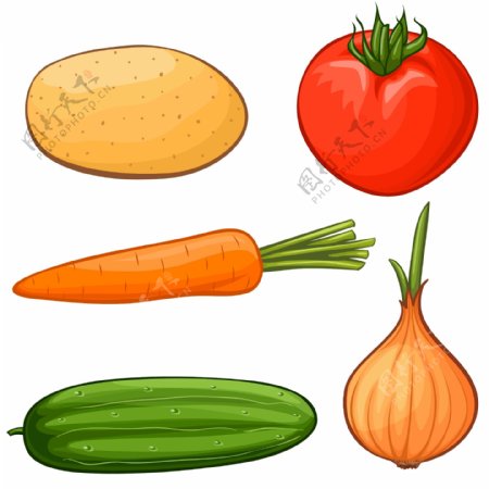 矢量卡通蔬菜