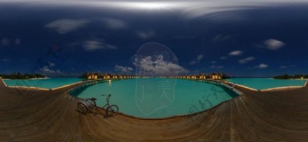 360全景摄影冰岛蓝湖全景图