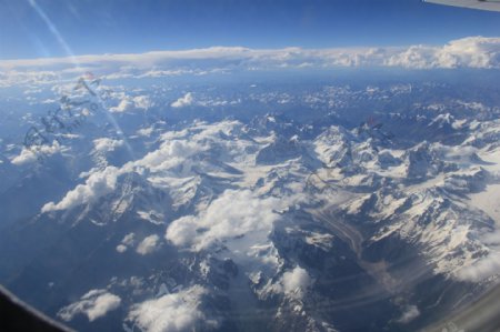 喜马拉雅山脉高空航拍