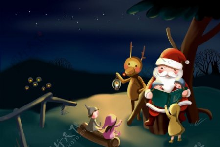 卡通圣诞老人素材背景