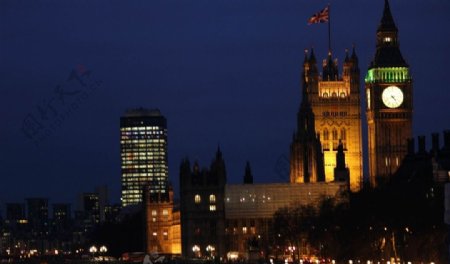 伦敦国会大厦夜景