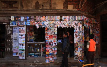 尼泊尔的书报亭