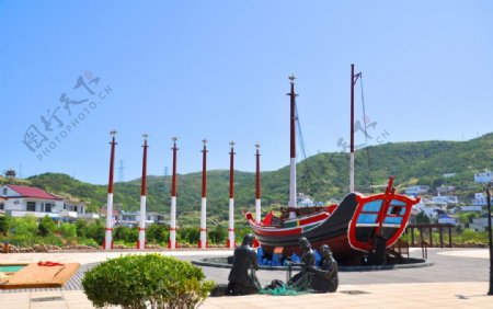 东海渔村渔船