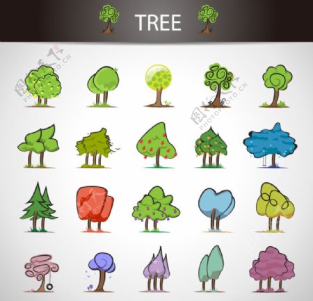 树木图标设计矢量素材
