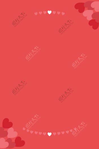 红色浪漫心形海报背景图
