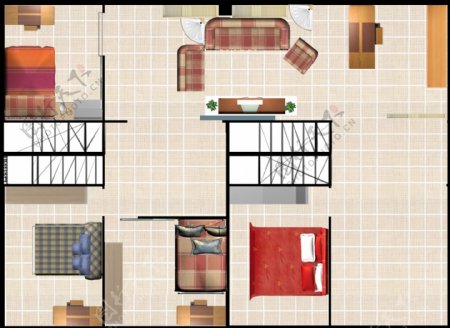 家庭装修室内平面效果图
