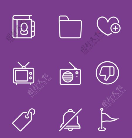 铃铛紫色常见图标