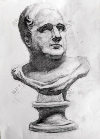 罗马王石膏像装饰画