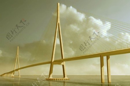 大桥风景装饰画图片
