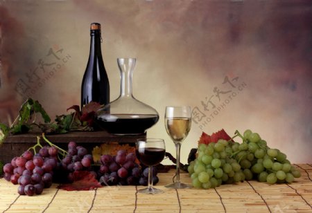 葡萄与葡萄酒摄影图片