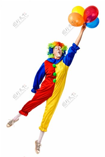 小丑与气球图片
