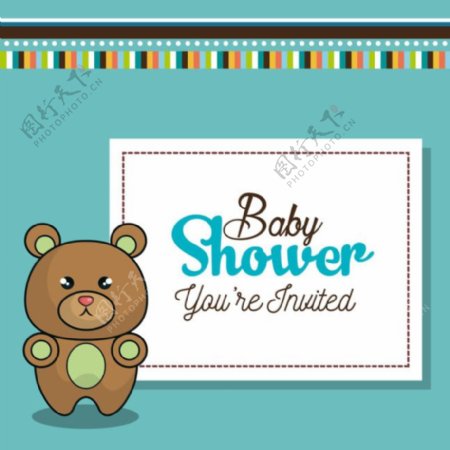 可爱小熊婴儿卡片图片